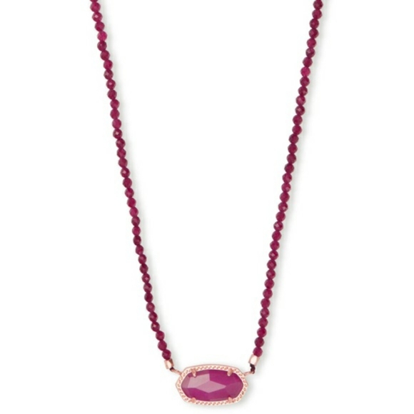 Kendra Scott Beaded Elisa Necklace in Maroon Jade - Picture 2 of 8